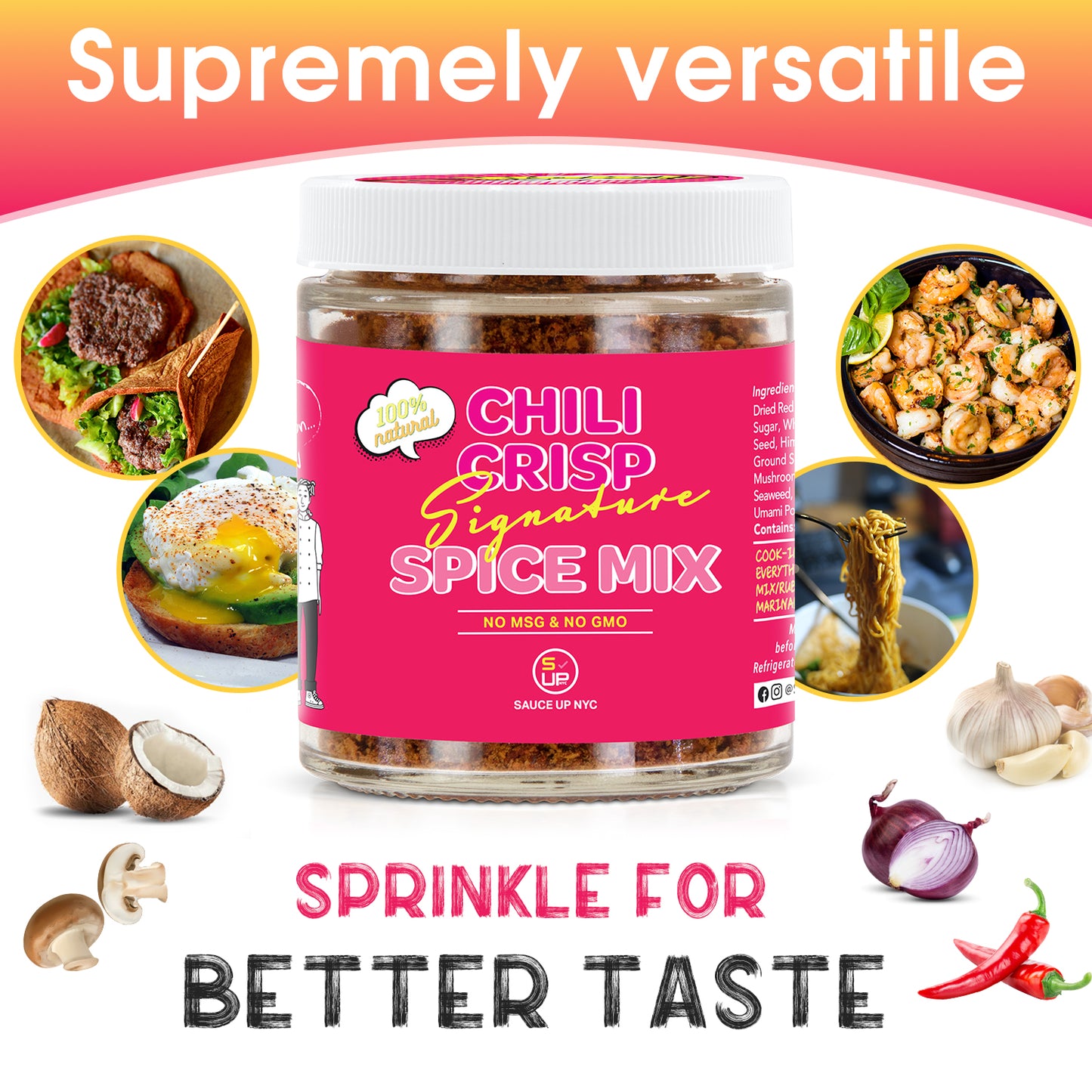 Savor Up Your Meals: The Flavor Lover's Trio - Garlic Chip Original, Signature Spice & Chili Crisp Hot Honey - 3pk