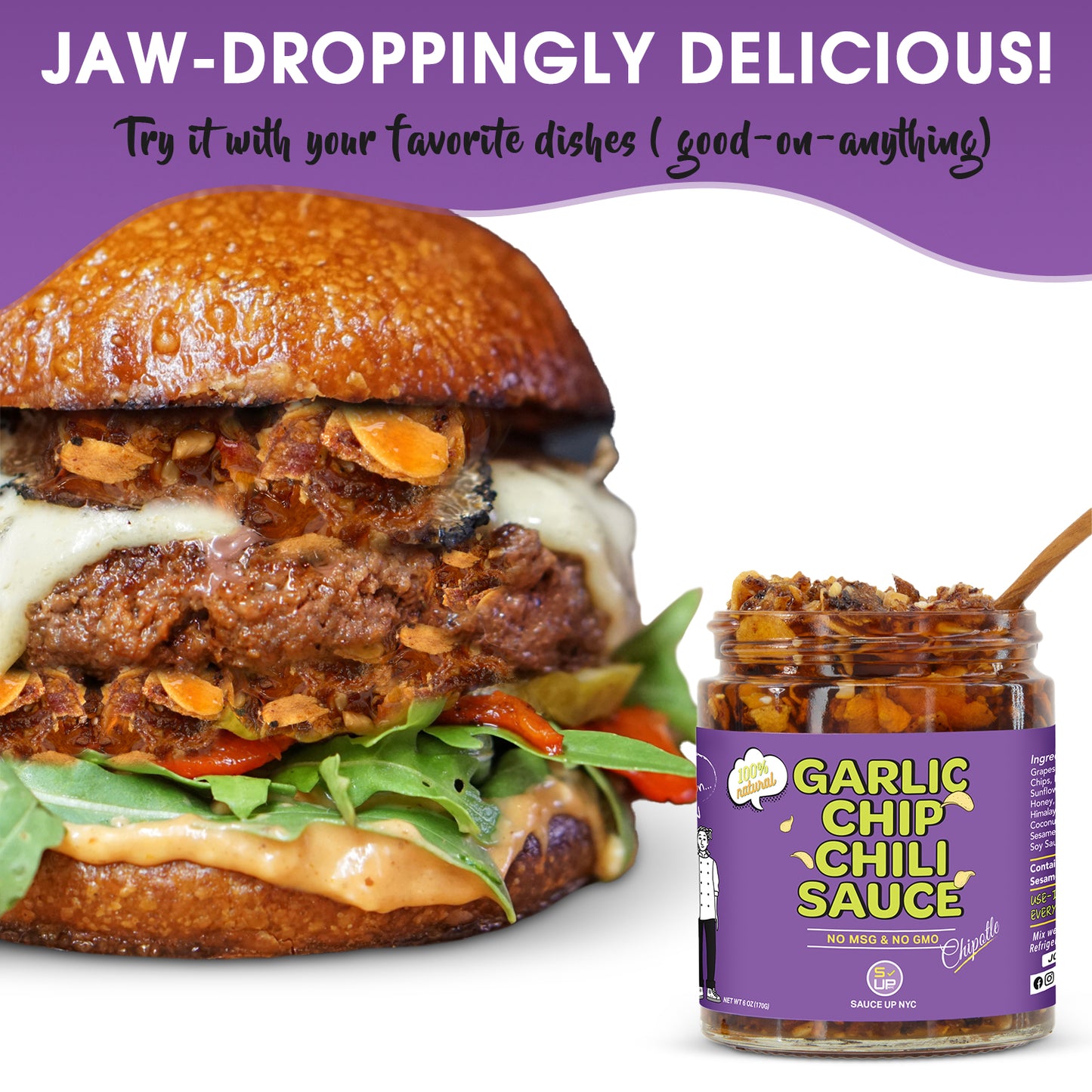 Triple Threat Flavor Bomb – Crispy Heat, Smoky Depth & Umami Crunch! 🌶️ - ( Chili Crisp Original + Salsa Macha Authentic + Garlic Chip Chipotle ) -3pk