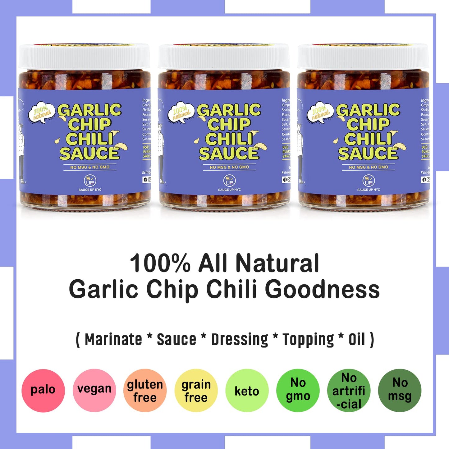 Garlic Chip Chili Sauce 3PK