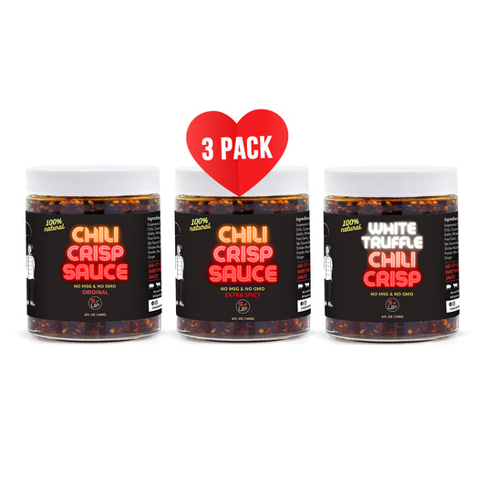 Chili-Crisp-Sauce - Original + Extra Spicy + White Truffle