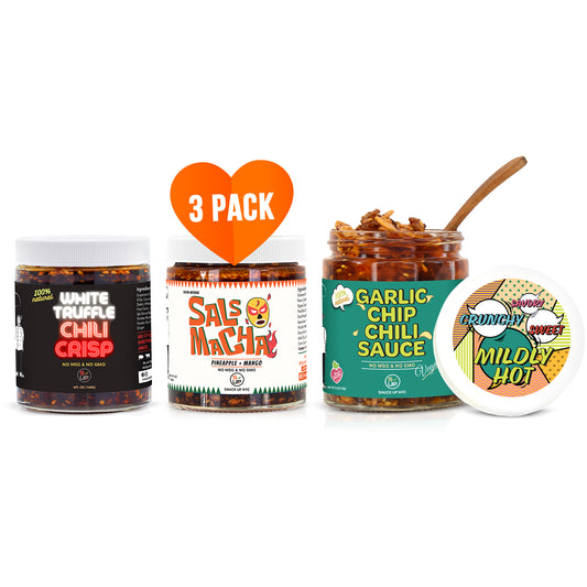 Flavor Explosion Trio: Truffle Bliss, Sweet & Spicy Pineapple Mango, and Garlic Chip Goodness - 3pk